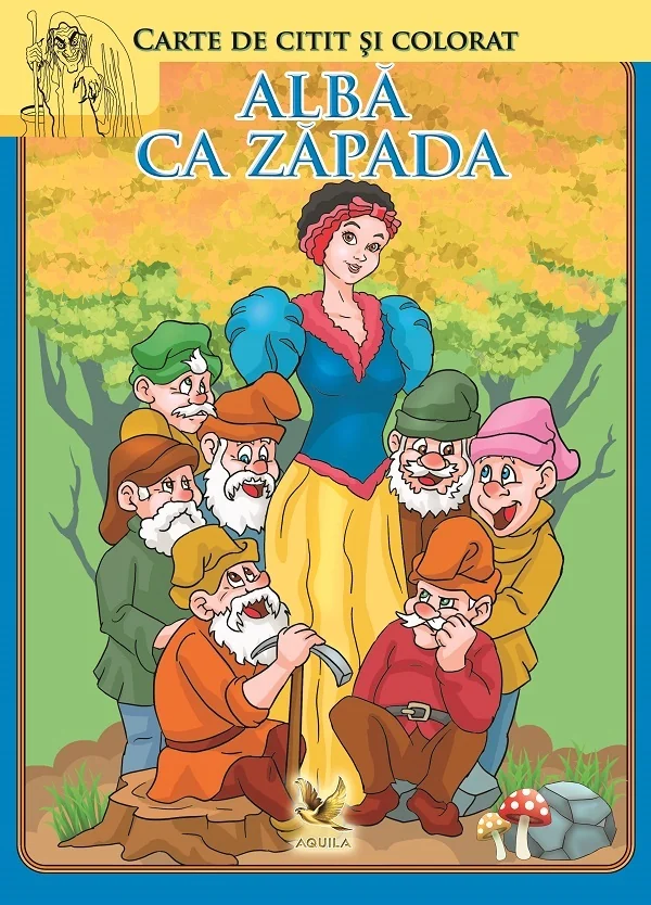 Alba ca zapada. Carte de citit si colorat