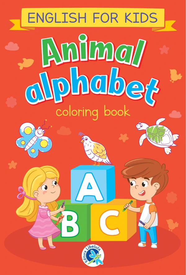 Animal alphabet. English for kids: Carte de colorat