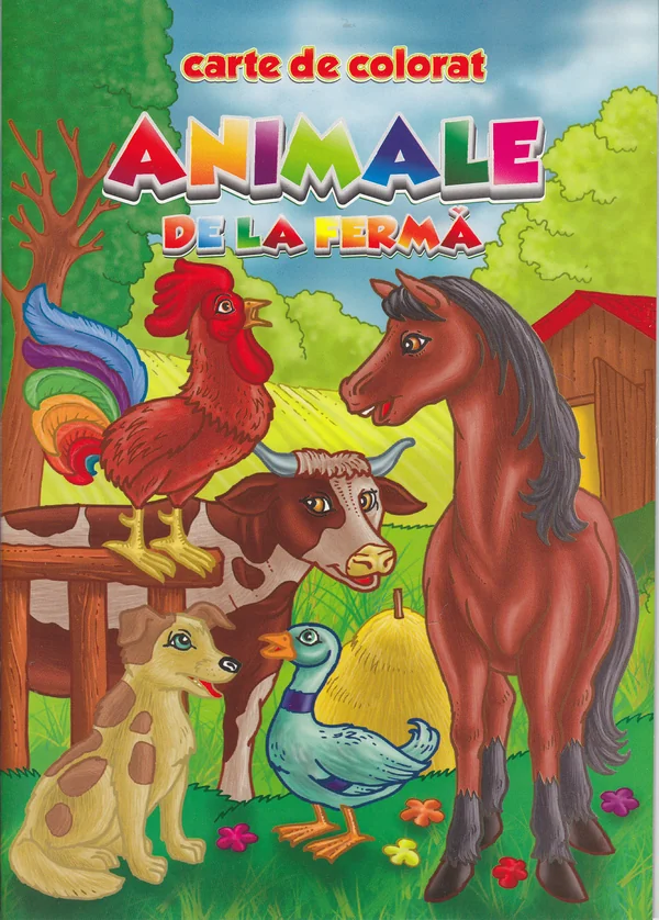 Animale de la ferma - Carte de colorat