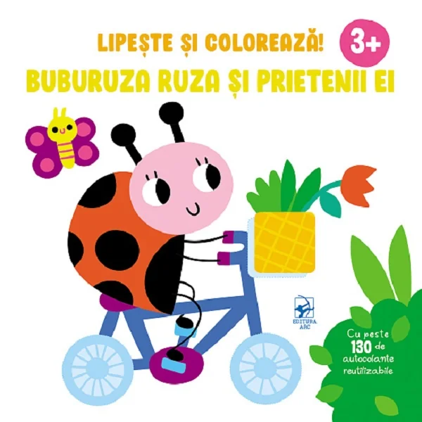 Buburuza Ruza si prietenii ei. Lipeste si coloreaza! 3 ani+