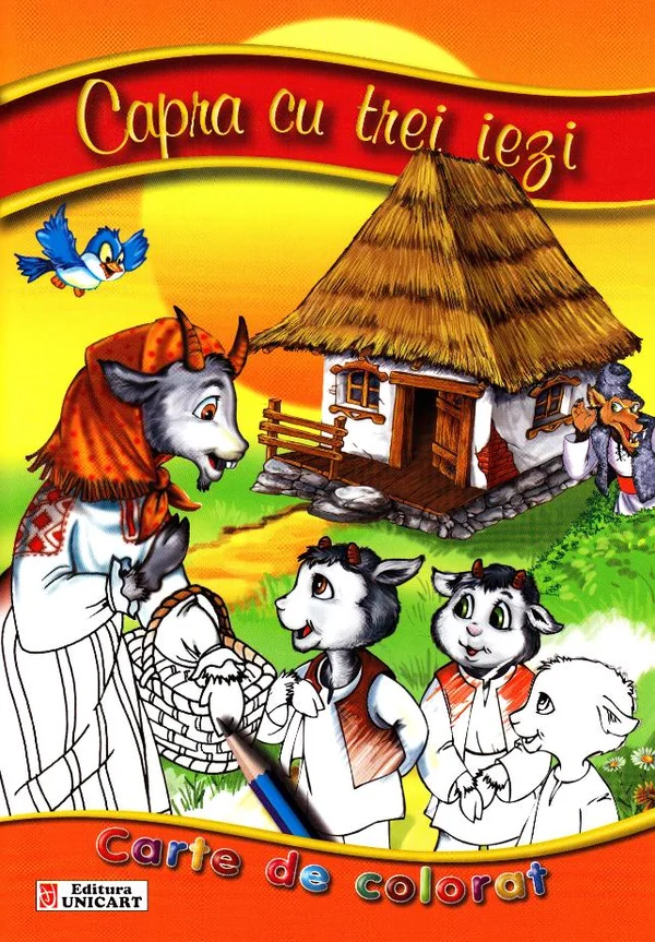 Capra cu trei iezi - Carte de colorat