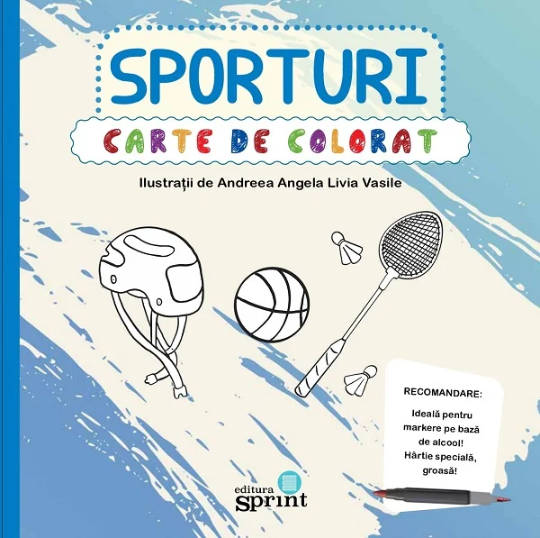Carte de colorat. Sporturi