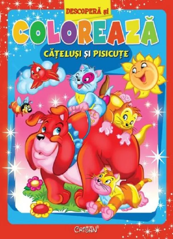 Catelusi si pisicute. Descopera si coloreaza
