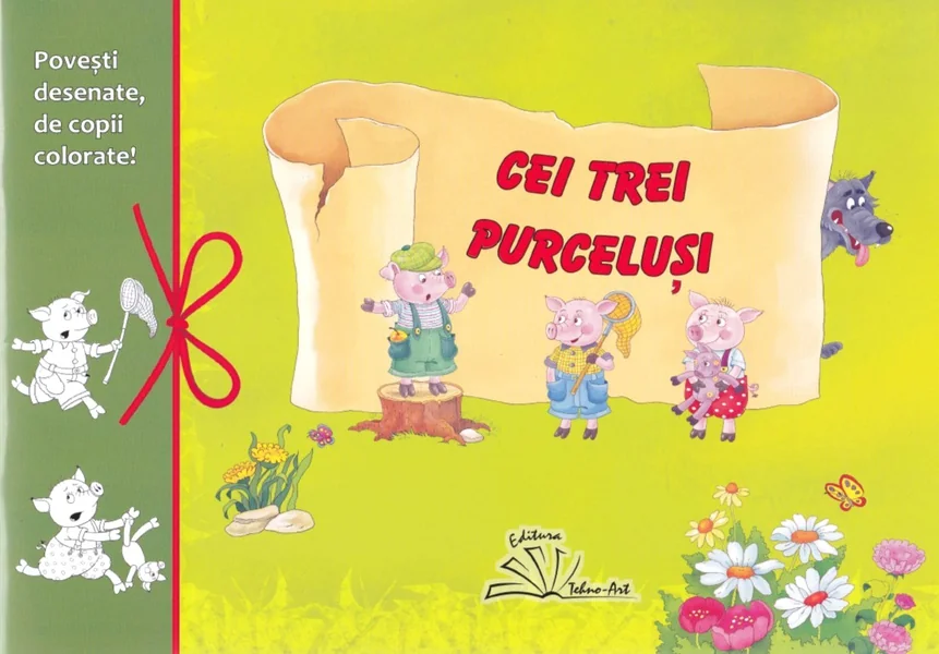 Cei trei purcelusi - Povesti desenate, de copii colorate