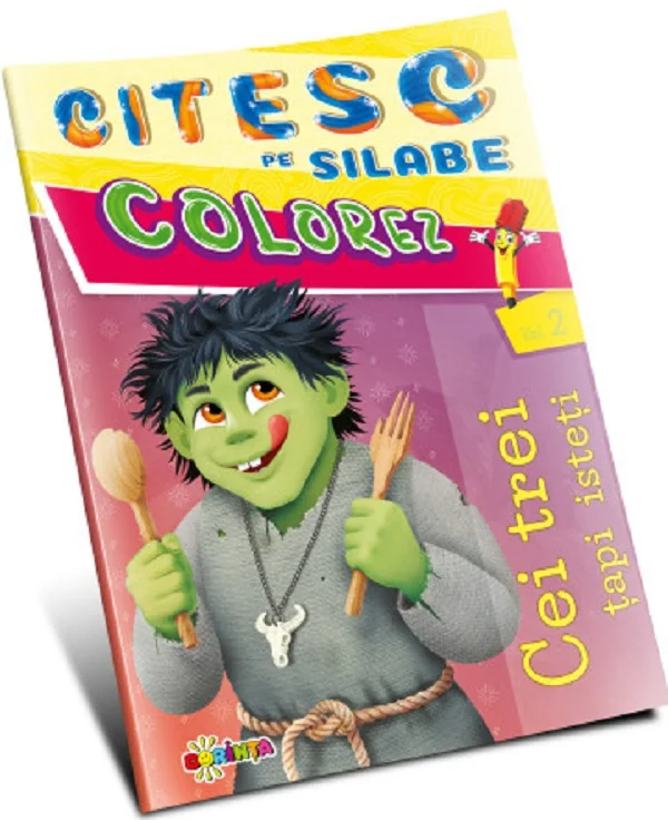Citesc pe silabe, colorez. Cei trei tapi isteti