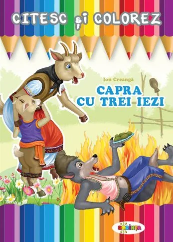 Citesc si colorez: Capra cu trei iezi