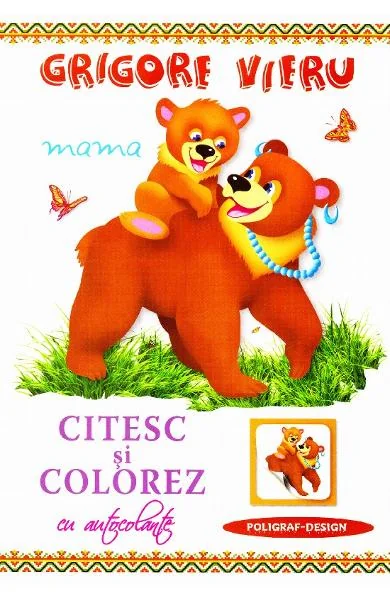 Citesc si colorez cu autocolante: Mama