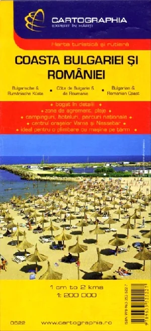 Coasta Bulgariei si Romaniei. Harta turistica si rutiera