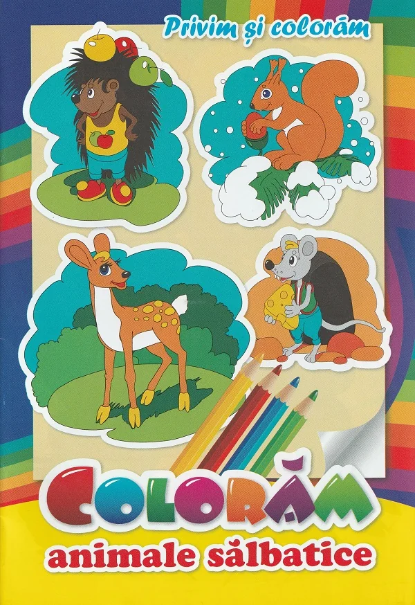 Coloram animale salbatice. Privim si coloram