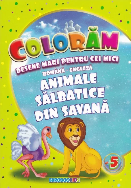 Coloram desene mari pentru cei mici: Animale salbatice din Savana