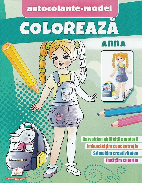 Coloreaza Anna. Autocolante model