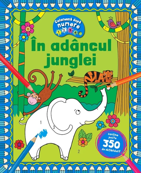 Coloreaza dupa numere. In adancul junglei