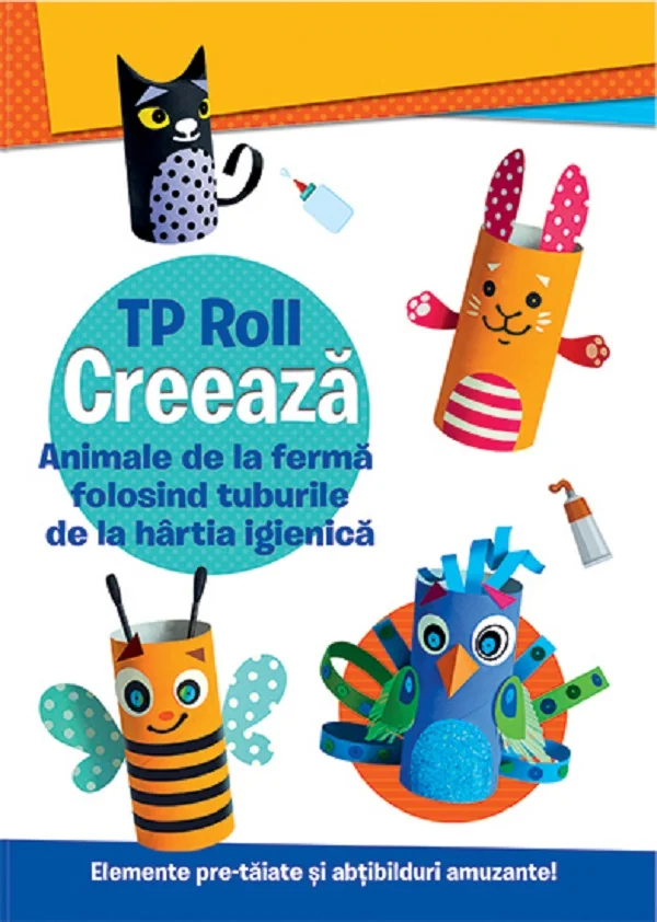 Creeaza. Animale de la ferma folosind tuburile de la hartia igienica