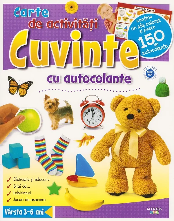 Cuvinte. Carte de activitati cu autocolante 3-6 ani