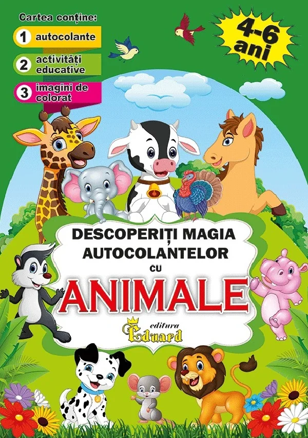 Descoperiti magia autocolantelor cu animale 4-6 ani