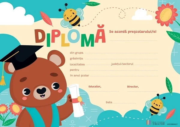 Diploma gradinita. Ursulet
