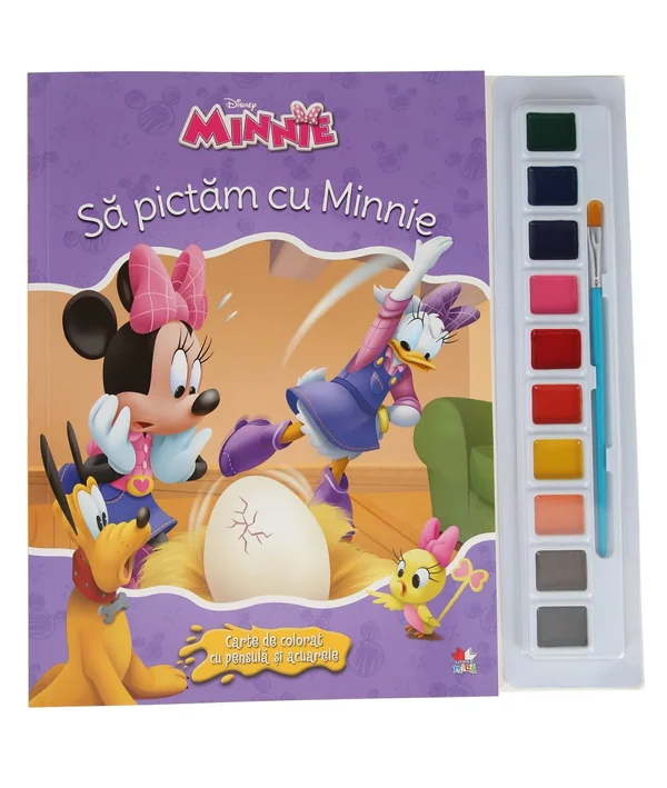 Disney. Minniea. Sa pictam cu Minnie. Carte de colorat cu pensula si acuarele