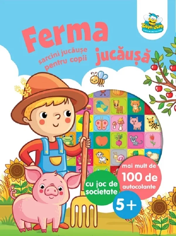 Ferma jucausa. Sarcini jucause pentru copii cu joc de societate. Mai mult de 100 de autocolante