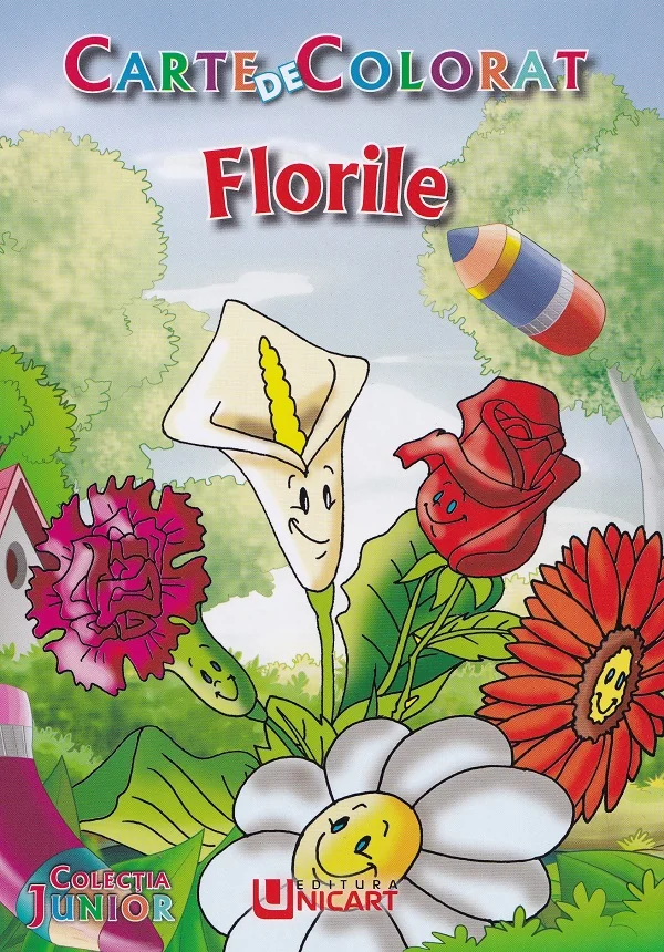 Florile. Carte de colorat