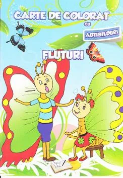 Fluturi - Carte de colorat cu abtibilduri