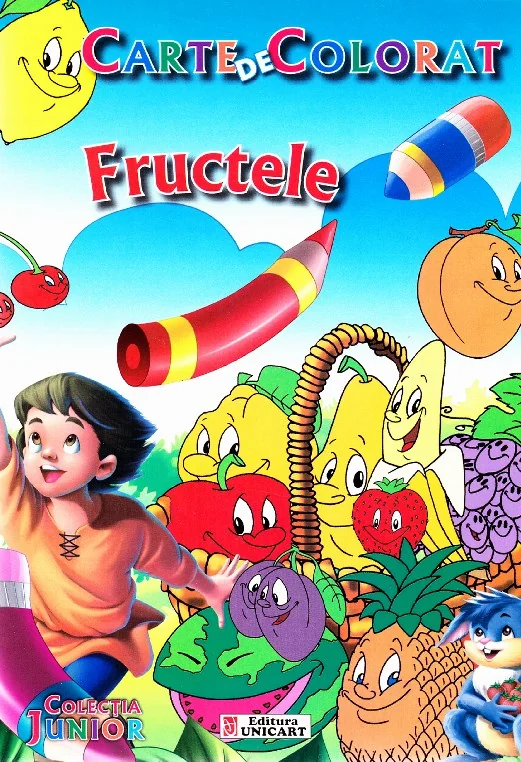 Fructele - Carte de colorat