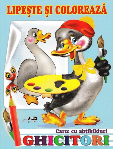 Ghicitori - Gasca - Lipeste si coloreaza. Carte cu abtibilduri