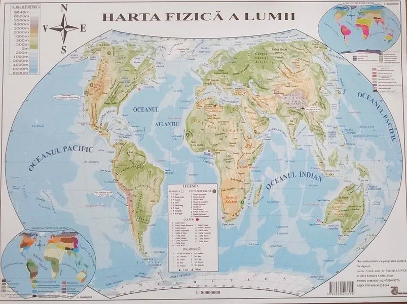 Harta politica a lumii + Harta fizica a lumii
