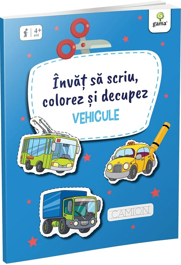 Invat sa scriu, colorez si decupez: Vehicule