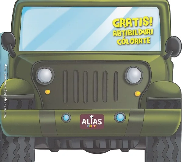 Jeep. Abtibilduri colorate + jucarie