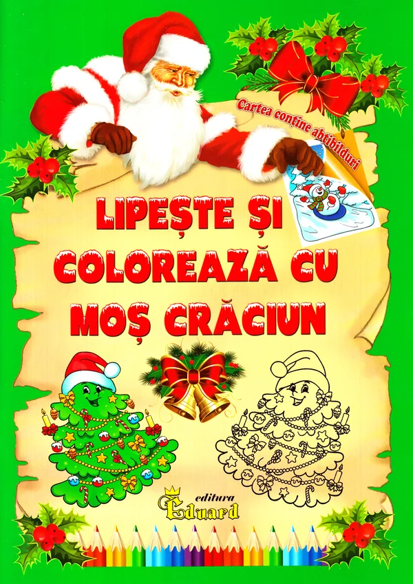 Lipeste si coloreaza cu Mos Craciun