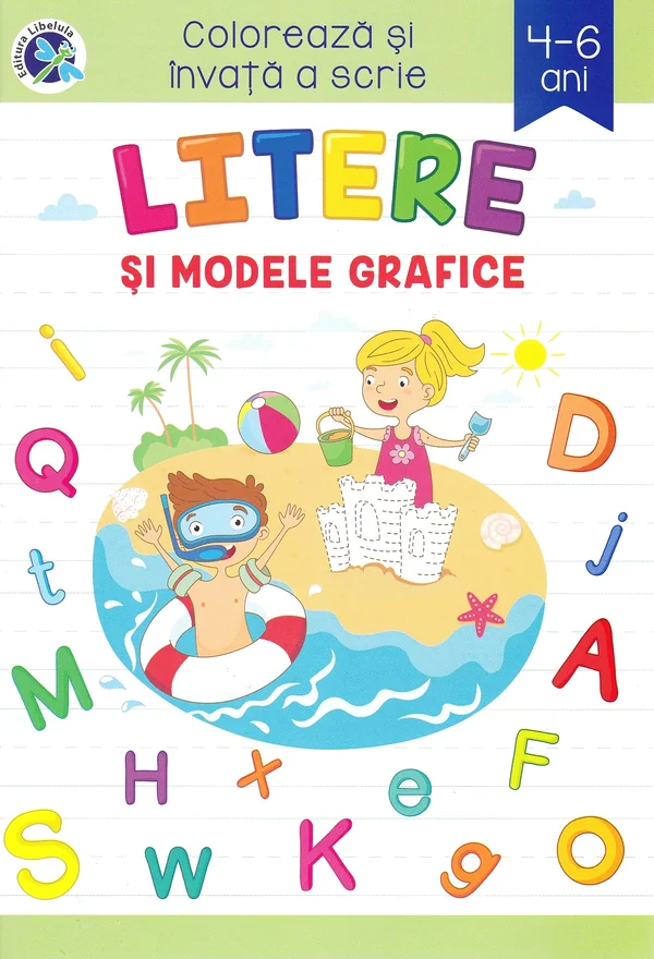 Litere si modele grafice. Coloreaza si invata a scrie