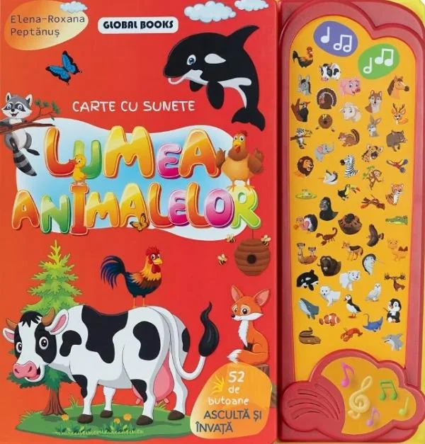 Lumea animalelor. Carte cu sunete: 52 de butoane