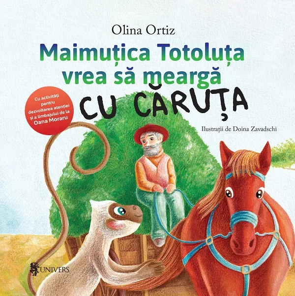 Maimutica Totoluta vrea sa mearga cu caruta