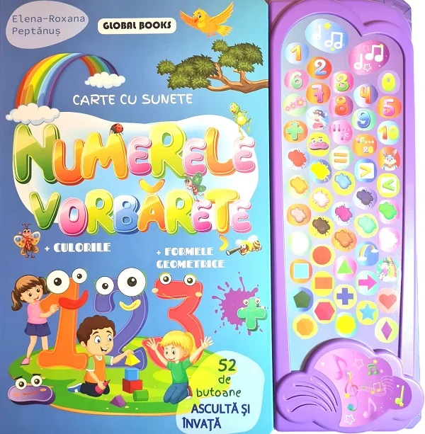 Numerele vorbarete. Carte cu sunete: 52 de butoane