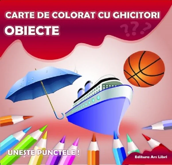 Obiecte - Carte de colorat cu ghicitori