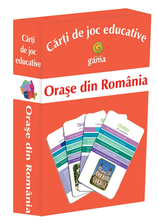 Orase din Romania. Carti de joc educative