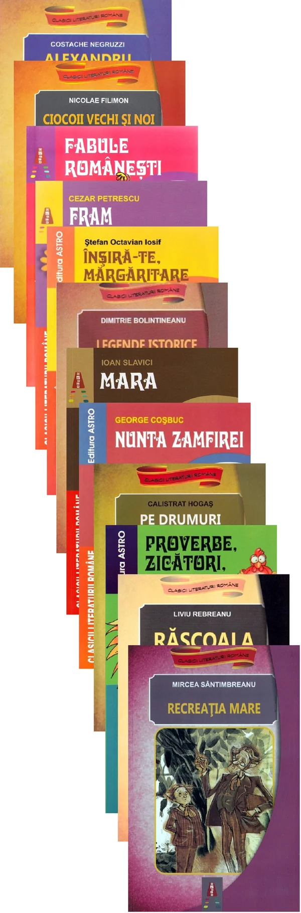 Pachet 12 carti cu autori clasici din literatura romana