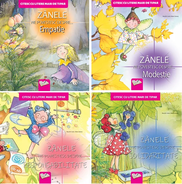Pachet 4 carti: Zanele ne povestesc despre. Empatie, Modestie, Responsabilitate, Solidaritate