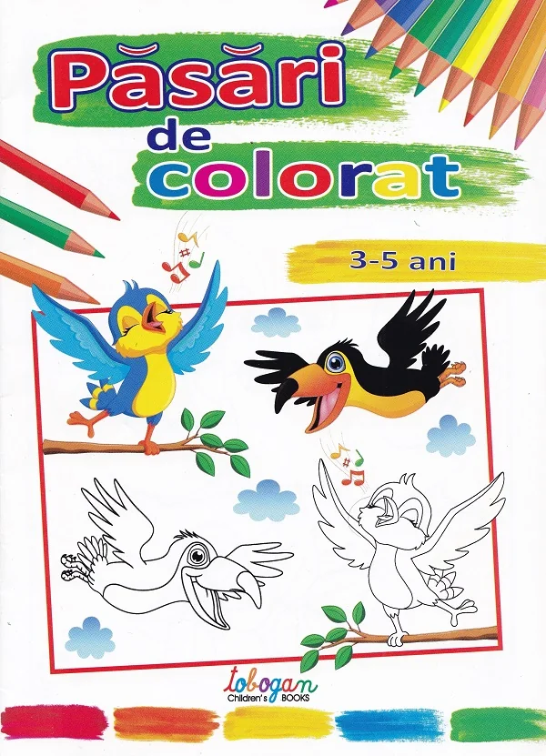 Pasari de colorat 3-5 ani