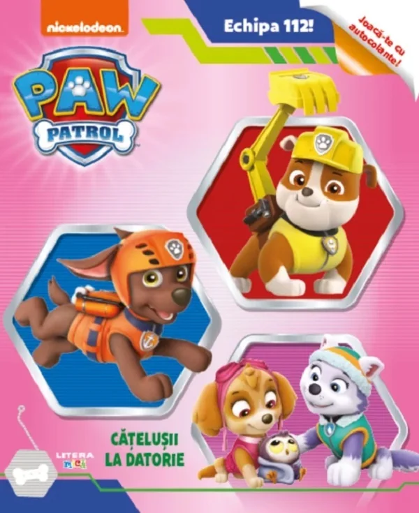 Patrula Catelusilor. Catelusii la datorie. Joaca-te cu autocolante!
