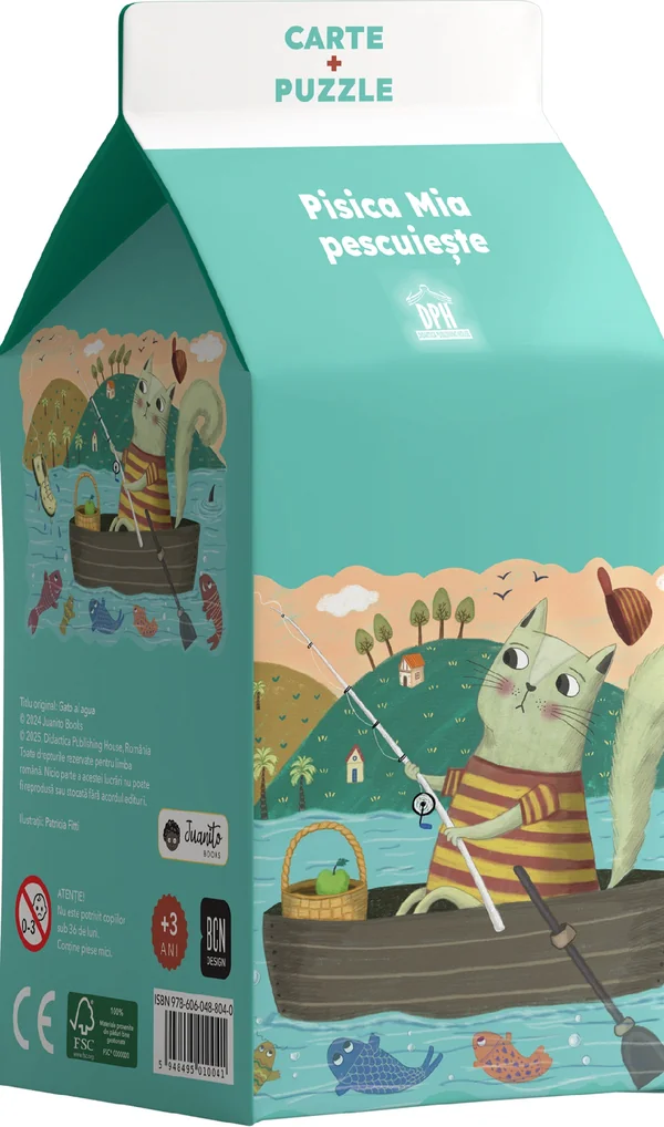 Pisica Mia pescuieste. Carte + puzzle
