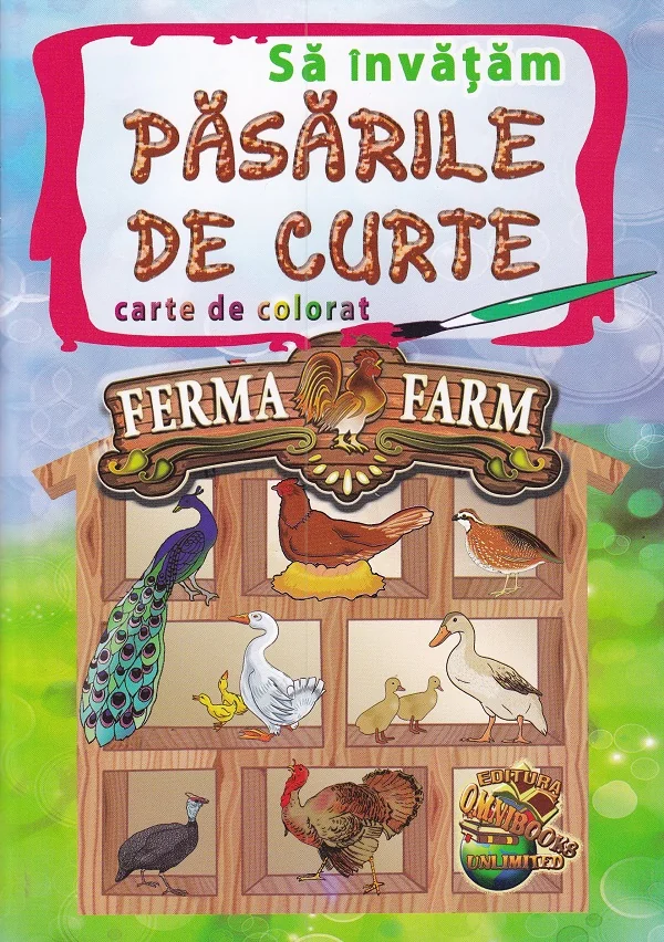 Sa invatam pasarile de curte. Carte de colorat