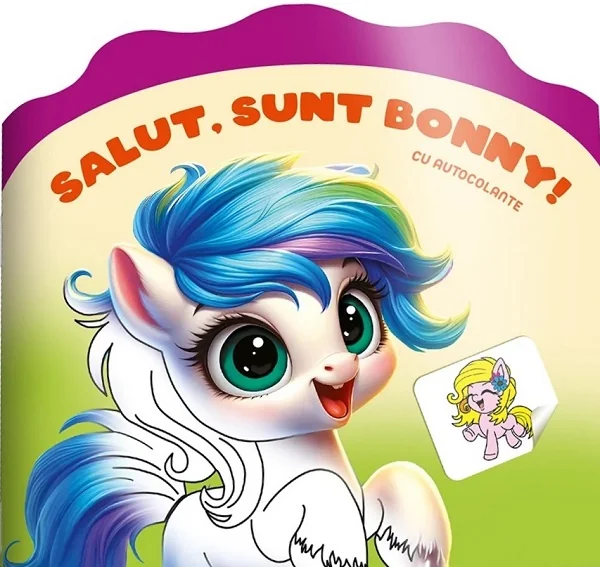 Salut, sunt Bonny! Carte de colorat cu autocolante