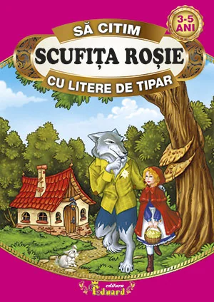 Scufita Rosie - Sa citim cu litere de tipar