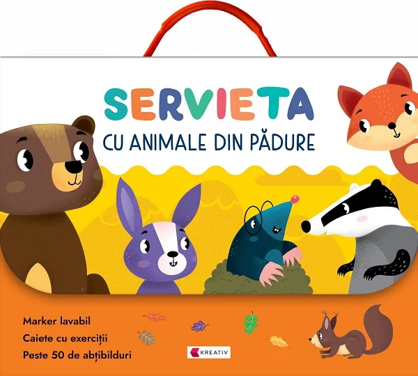 Servieta cu animale din padure. Invatam si ne distram!