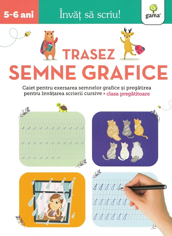 Trasez semne grafice 5-6 ani. Invat sa scriu!
