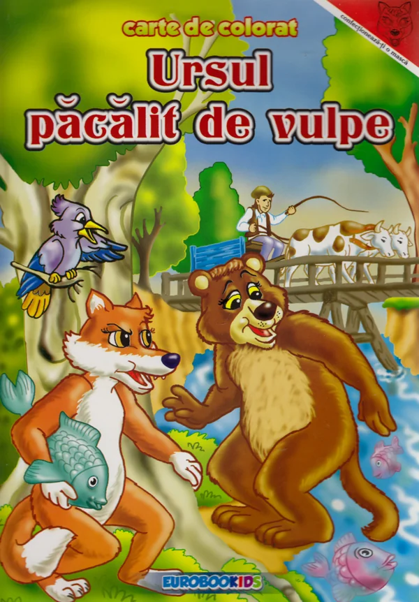 Ursul pacalit de vulpe - Carte de colorat