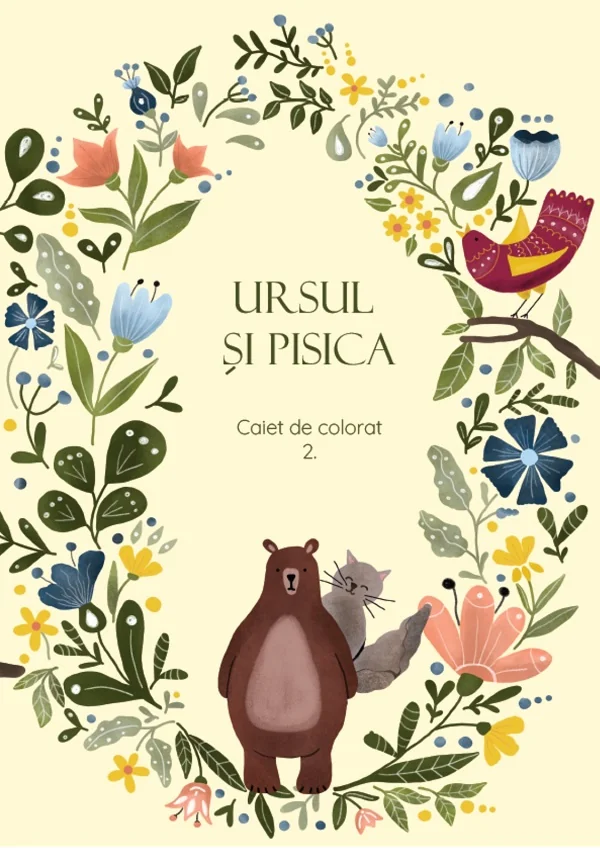 Ursul si pisica. Caiet de colorat 2